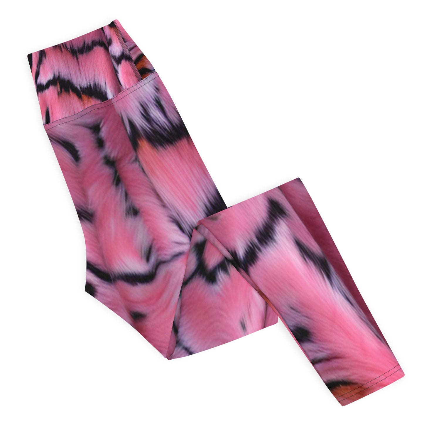 Pink Tiger Fur Printed Yoga Leggings For Women